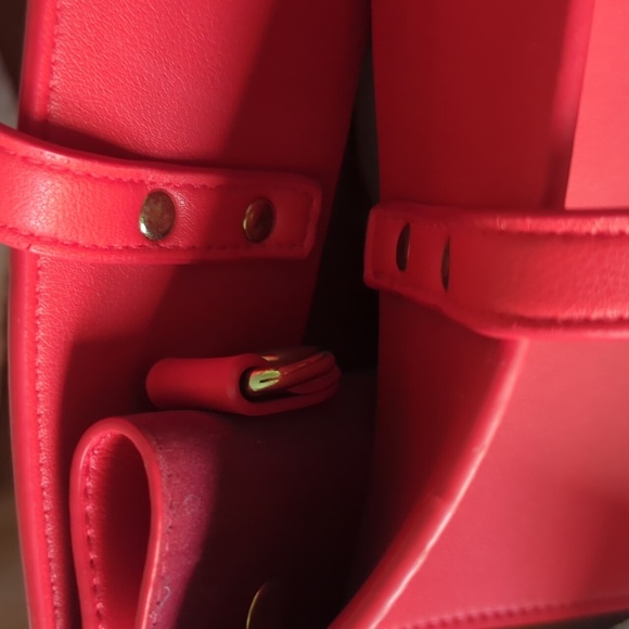 Fire Engine Red Tote Bag Fibreno Dieci - Picture 9 of 11